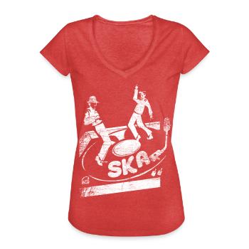 Jamaikanischer Ska Bläsersatz - Frauen Vintage T-Shirt - Rot meliert - Vorne