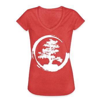 Bonsai Enso Zen Kreis - Frauen Vintage T-Shirt - Rot meliert - Vorne