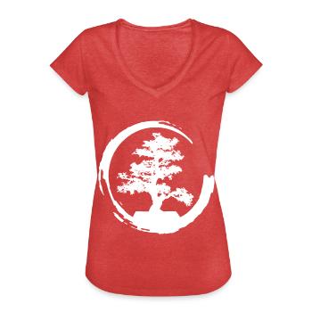 Bonsai Enso Zen Kreis - Frauen Vintage T-Shirt - Rot meliert - Vorne