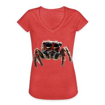 Spinne Springspinne Vogelspinne Tarantula Spinnen - Frauen Vintage T-Shirt - Rot meliert - Vorne