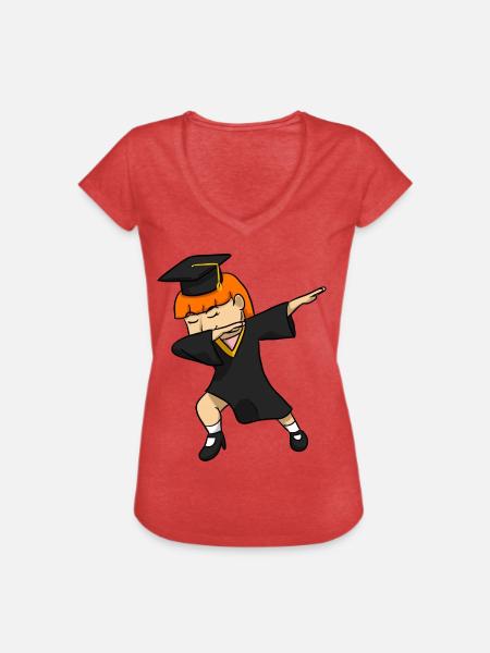 Graduation Girl - Frauen Vintage T-Shirt - Rot meliert