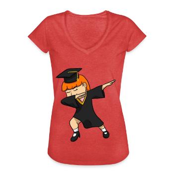 Graduation Girl - Frauen Vintage T-Shirt - Rot meliert - Vorne