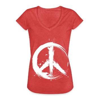 Hippy Peace Symbol Hippie Frieden Freiheit Liebe - Frauen Vintage T-Shirt - Rot meliert - Vorne