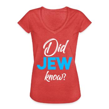 Jew Jude Jüdisch - Frauen Vintage T-Shirt - Rot meliert - Vorne