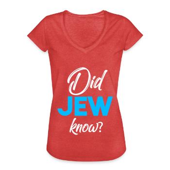 Jew Jude Jüdisch - Frauen Vintage T-Shirt - Rot meliert - Vorne