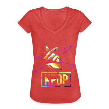 Begeisternde K-Pop Fangemeinde - Frauen Vintage T-Shirt - Rot meliert - Vorne