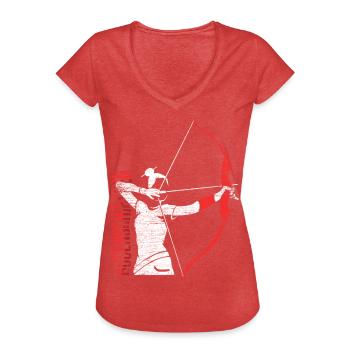Zielsicherer Bogenschütze Parcours - Frauen Vintage T-Shirt - Rot meliert - Vorne