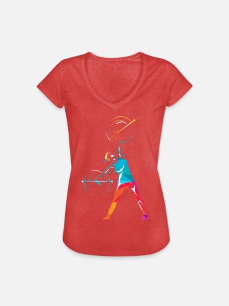 Eleganter Majorettenstab Showauftritt - Frauen Vintage T-Shirt - Rot meliert