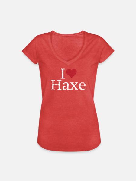 Herzhaftes Eisbein Schweinshaxe - Frauen Vintage T-Shirt - Rot meliert