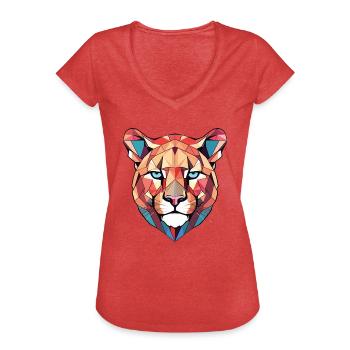 buntes Aquarell Tier Haustier Karikatur - Frauen Vintage T-Shirt - Rot meliert - Vorne