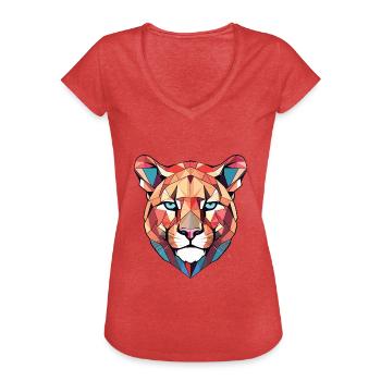 buntes Aquarell Tier Haustier Karikatur - Frauen Vintage T-Shirt - Rot meliert - Vorne