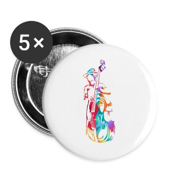 Vibrierender Kontrabass Orchestergraben - Buttons groß 56 mm (5er Pack) - Weiß - Vorne