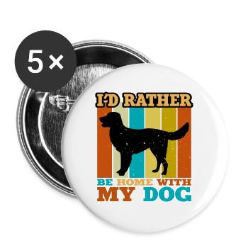 Deutsch Langhaar Vorstehhund Silhouette Retro - Buttons groß 56 mm (5er Pack) - Weiß - Vorne