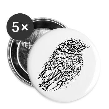 Vogel Vogelschutz Geschenk Birdwatching - Buttons groß 56 mm (5er Pack) - Weiß - Vorne