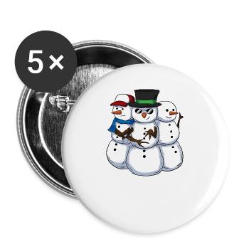 Cool Snowmans Coole Schneemänner - Buttons groß 56 mm (5er Pack) - Weiß - Vorne