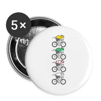 Cycling France Champion Trikot - Buttons groß 56 mm (5er Pack) - Weiß - Vorne