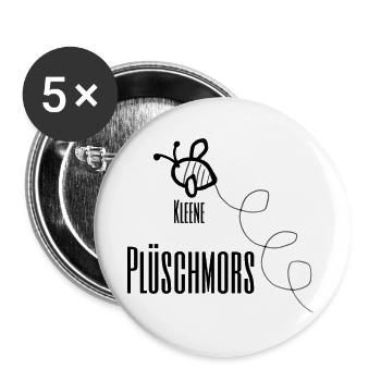 Kleene Plüschmors - Buttons groß 56 mm (5er Pack) - Weiß - Vorne