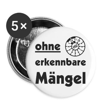 ohne erkennbare Mängel TÜV - Buttons groß 56 mm (5er Pack) - Weiß - Vorne