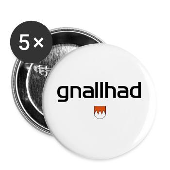 gnallhad - Mundart Design - Buttons groß 56 mm (5er Pack) - Weiß - Vorne