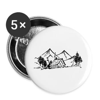 Cabin in the Hills - Buttons groß 56 mm (5er Pack) - Weiß - Vorne