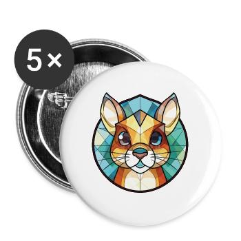 Chipmunk bunte Aquarell-Tierillustration - Buttons groß 56 mm (5er Pack) - Weiß - Vorne