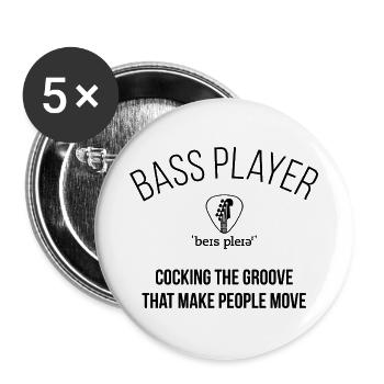 Bassist Definition English - Buttons groß 56 mm (5er Pack) - Weiß - Vorne