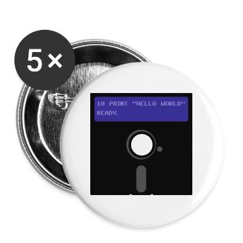 floppy disk - Buttons large 2.2''/56 mm (5-pack) - white - Front