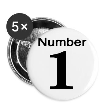 number 1 - Buttons groß 56 mm (5er Pack) - Weiß - Vorne