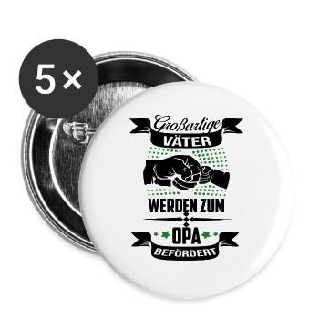 Ich Werde Opa Großvater Papa Beförderung Opa Vater - Buttons groß 56 mm (5er Pack) - Weiß - Vorne