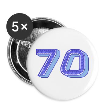 70. 70 YEARS. 70th ANNIVERSARY. 70 YEARS ANNIVERSARY. - Buttons large 2.2''/56 mm (5-pack) - white - Front