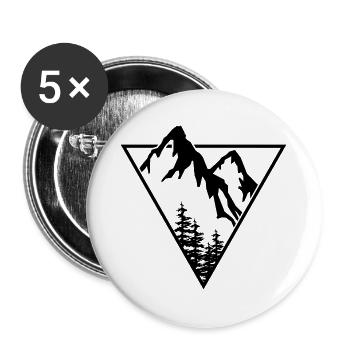 Dreieck, Berge, Wald - Buttons groß 56 mm (5er Pack) - Weiß - Vorne