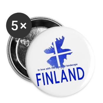 Finland Suomi - Buttons groß 56 mm (5er Pack) - Weiß - Vorne