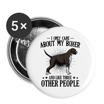 boxeur - Lot de 5 grands badges (56 mm) - blanc - Devant