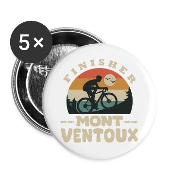 Bike Finisher Mont Ventoux Radfahrer - Buttons groß 56 mm (5er Pack) - Weiß - Vorne