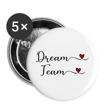 Dream Team - Buttons large 2.2''/56 mm (5-pack) - white - Front