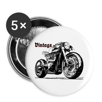 Nachtbike Linienkunst - Buttons groß 56 mm (5er Pack) - Weiß - Vorne