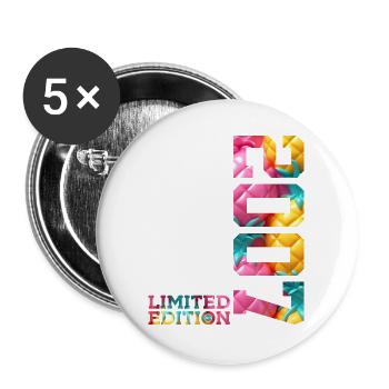 19TH BIRTHDAY LIMITED EDITION 2007 - Buttons large 2.2''/56 mm (5-pack) - white - Front