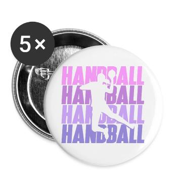 Handball Spielerin Handballer Handballspielerin - Buttons groß 56 mm (5er Pack) - Weiß - Vorne