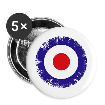 Mod-Ziel - Buttons groß 56 mm (5er Pack) - Weiß - Vorne