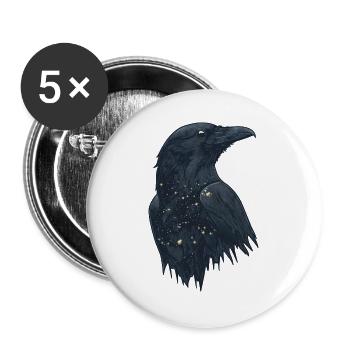 Raven - Buttons large 2.2''/56 mm (5-pack) - white - Front