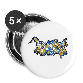 FCCZJ graffiti - Buttons large 2.2''/56 mm (5-pack) - white - Front