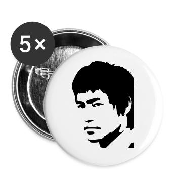 Bruce Lee die Legende - Buttons groß 56 mm (5er Pack) - Weiß - Vorne