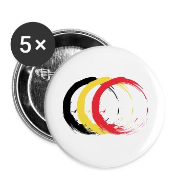 Kreis Bürste Belgien Flagge Fahne Design Farben - Buttons groß 56 mm (5er Pack) - Weiß - Vorne