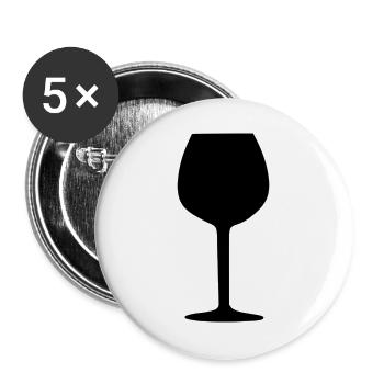Wine Glass Black Grapevine Wine Gift - Buttons large 2.2''/56 mm (5-pack) - white - Front