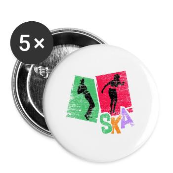 Grooviger Ska Trompetensound - Buttons groß 56 mm (5er Pack) - Weiß - Vorne