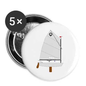 Optimist Riss - Buttons groß 56 mm (5er Pack) - Weiß - Vorne