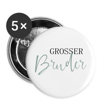 Großer Bruder - Buttons groß 56 mm (5er Pack) - Weiß - Vorne
