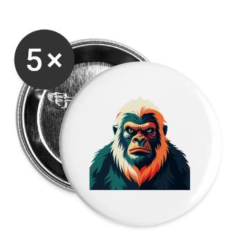 Yeti Dessin animé Personnage Animal de compagnie coloré - Lot de 5 grands badges (56 mm) - blanc - Devant