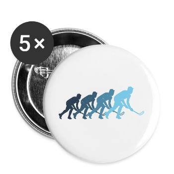 Floorball Unihockey vintage Floorball Spieler - Buttons groß 56 mm (5er Pack) - Weiß - Vorne