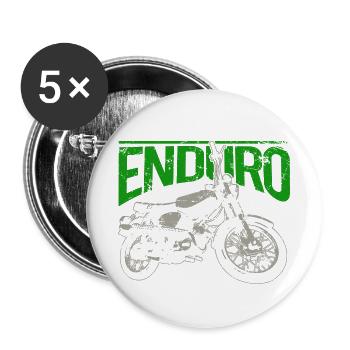 S51 Moped Enduro - Kult für Simson Liebhaber - Buttons groß 56 mm (5er Pack) - Weiß - Vorne